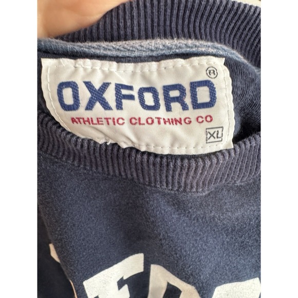 Vintage 70s 80s crewneck sweatshirt Oxford Navy XL - Picture 4 of 4